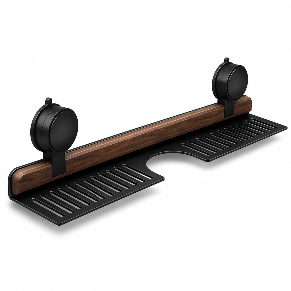 No-Drill Suction Bathroom Sink Shelf with Drainage