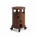 Space-Saving Nesting Stool Set with Rolling Side Table