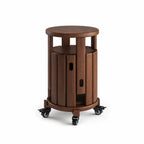 Space-Saving Nesting Stool Set with Rolling Side Table