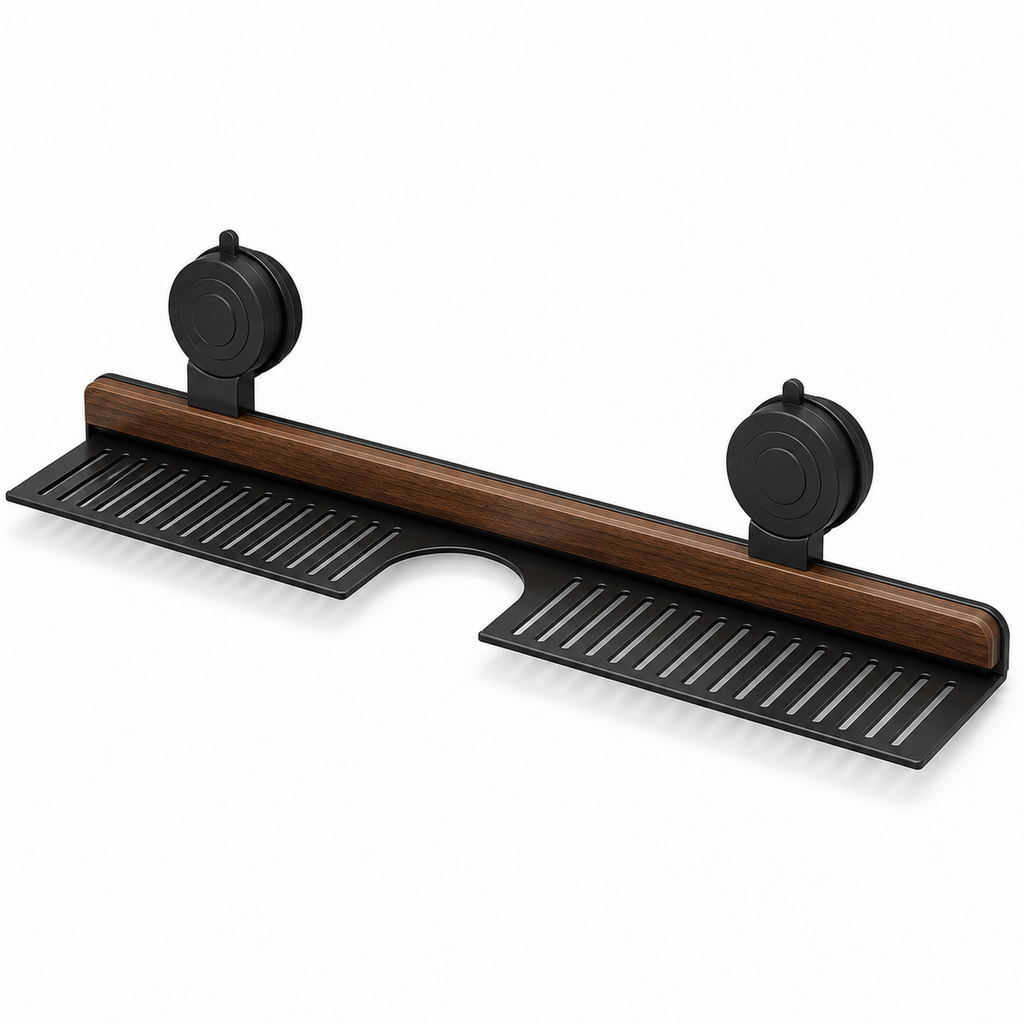 No-Drill Suction Bathroom Sink Shelf with Drainage