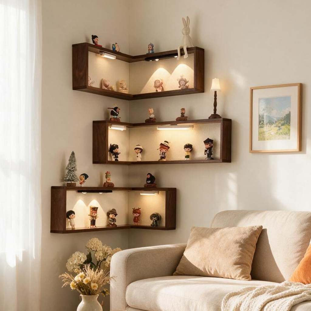 CornerFrame Wraparound Corner Wall Shelf