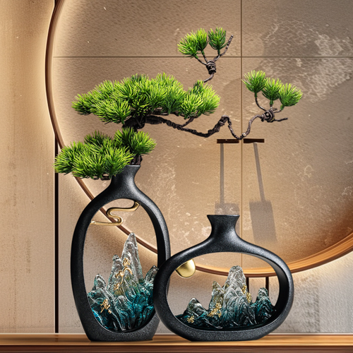 Mountain Vista Faux Bonsai Decor | Resin Landscape Sculpture