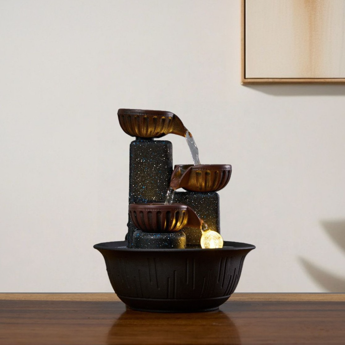 LumaFlow LED Indoor Tabletop Water Fountain