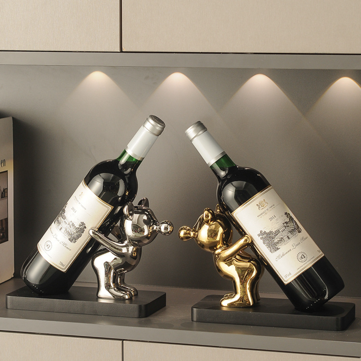 Cheers & Charm Ceramic Animal Wine Bottle Holder
