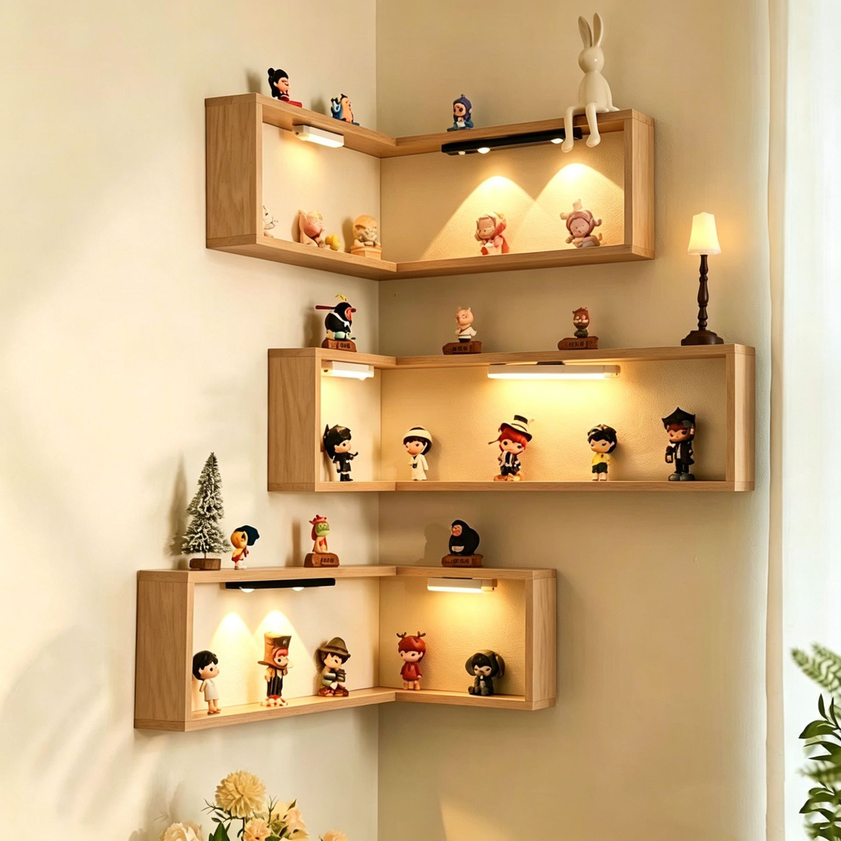 CornerFrame Wraparound Corner Wall Shelf