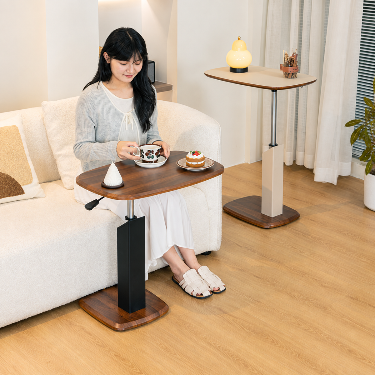 FlexLift Adjustable-Height Sofa Side Table & Laptop Desk