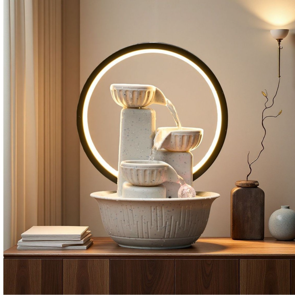 LumaFlow LED Indoor Tabletop Water Fountain