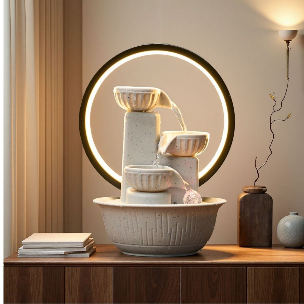 LumaFlow LED Indoor Tabletop Water Fountain
