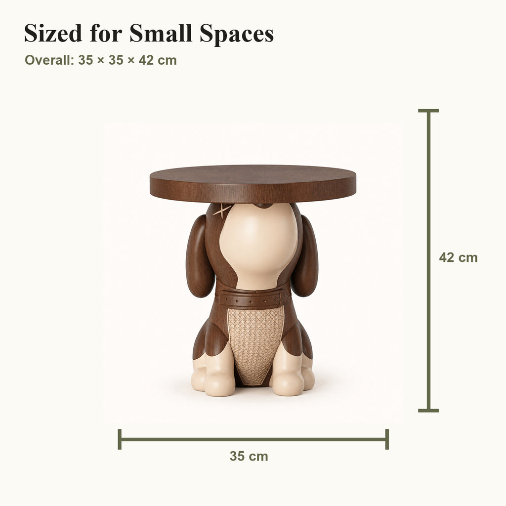 Dog-Shaped Side Table with Bluetooth Speaker & Coin Bank