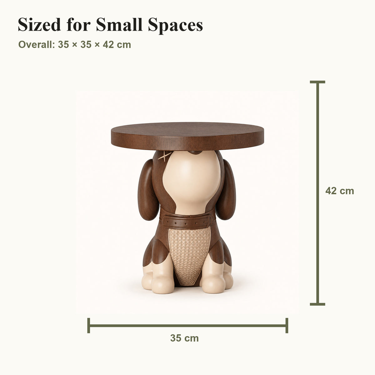 Dog-Shaped Side Table with Bluetooth Speaker & Coin Bank