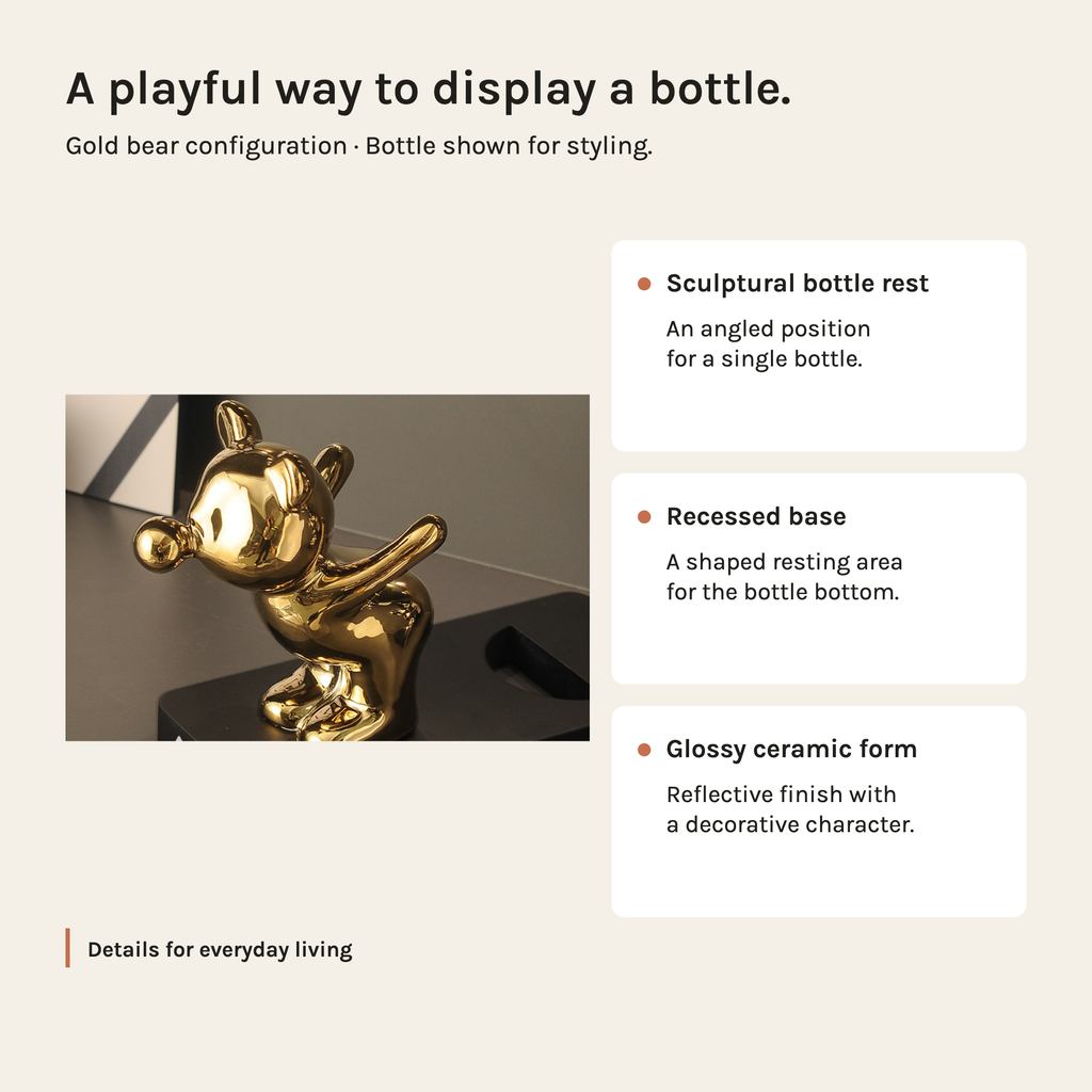 Cheers & Charm Ceramic Animal Wine Bottle Holder