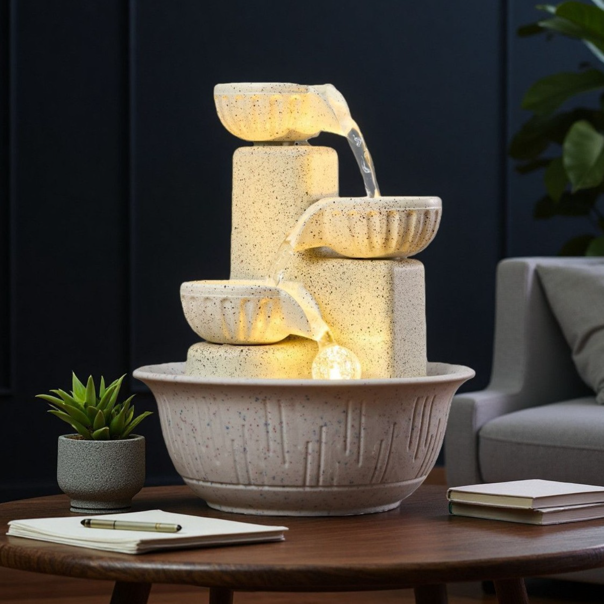 LumaFlow LED Indoor Tabletop Water Fountain