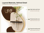 Modern Digital Wall Clock with Shelf, Vase & Backlight