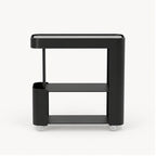 Slim Rolling Side Table with Touch Light and Storage