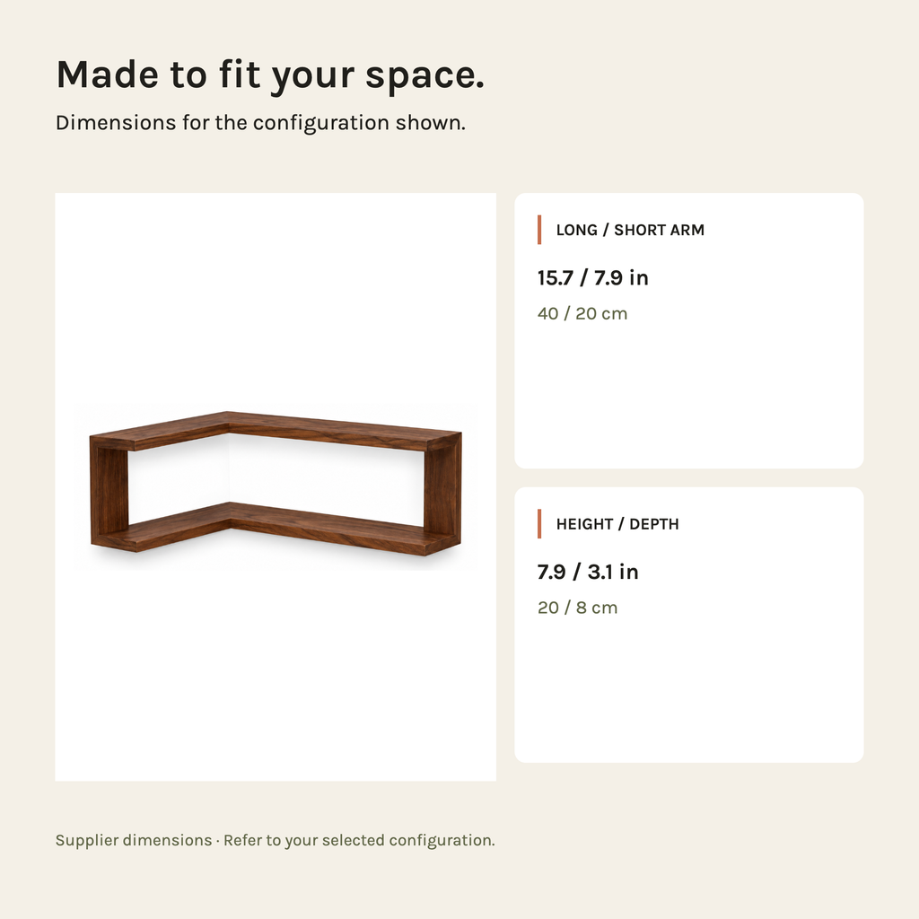 CornerFrame Wraparound Corner Wall Shelf
