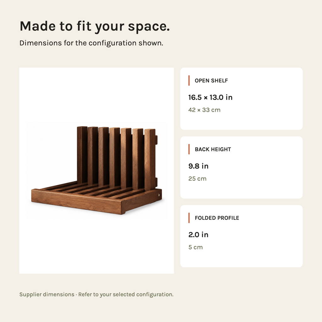 FoldAway Wall-Mounted Wood Shelf | Folding Bedside Table for Small Spaces