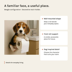 Paws & Roll Dog Toilet Paper Holder | Wall-Mounted Resin Bathroom Decor