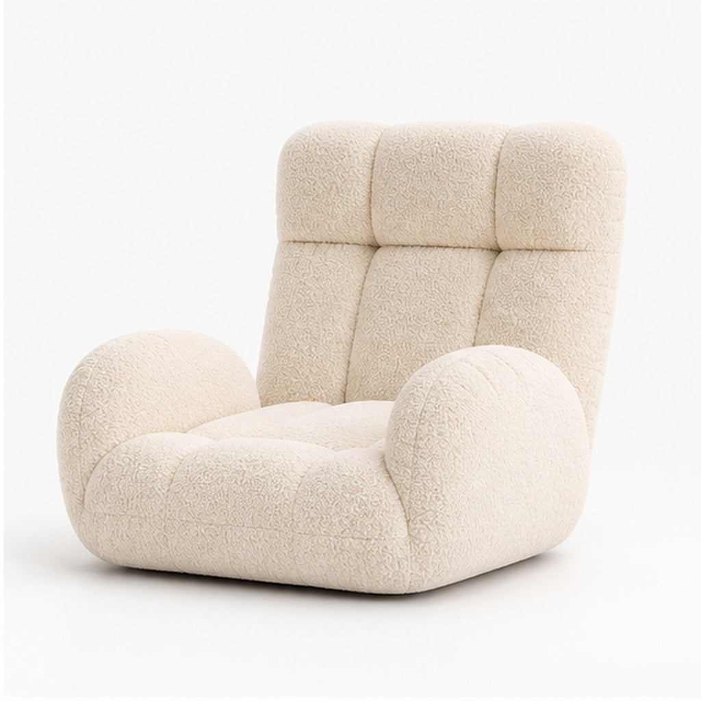 Adjustable Sherpa Floor Lounge Chair with Headrest