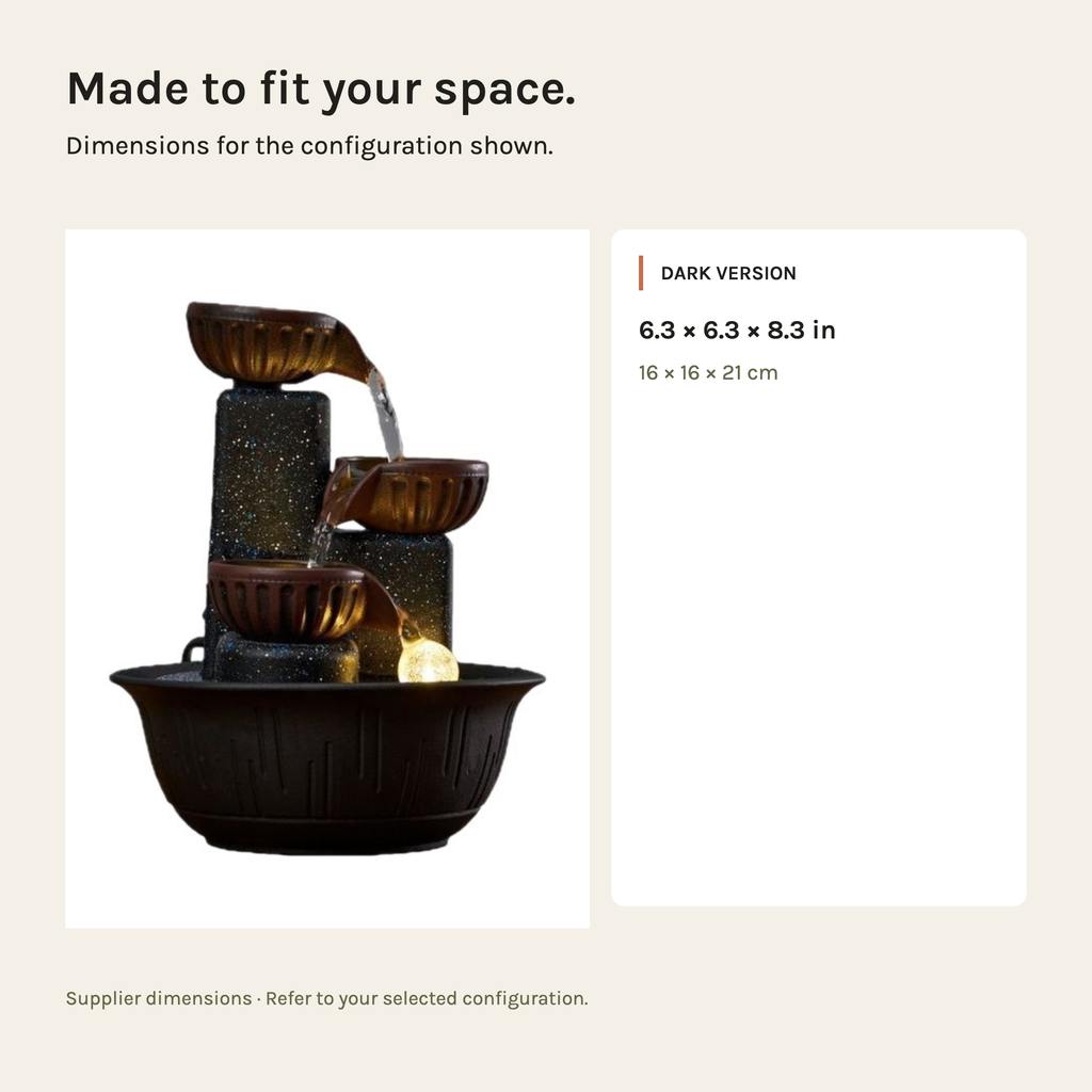 LumaFlow LED Indoor Tabletop Water Fountain