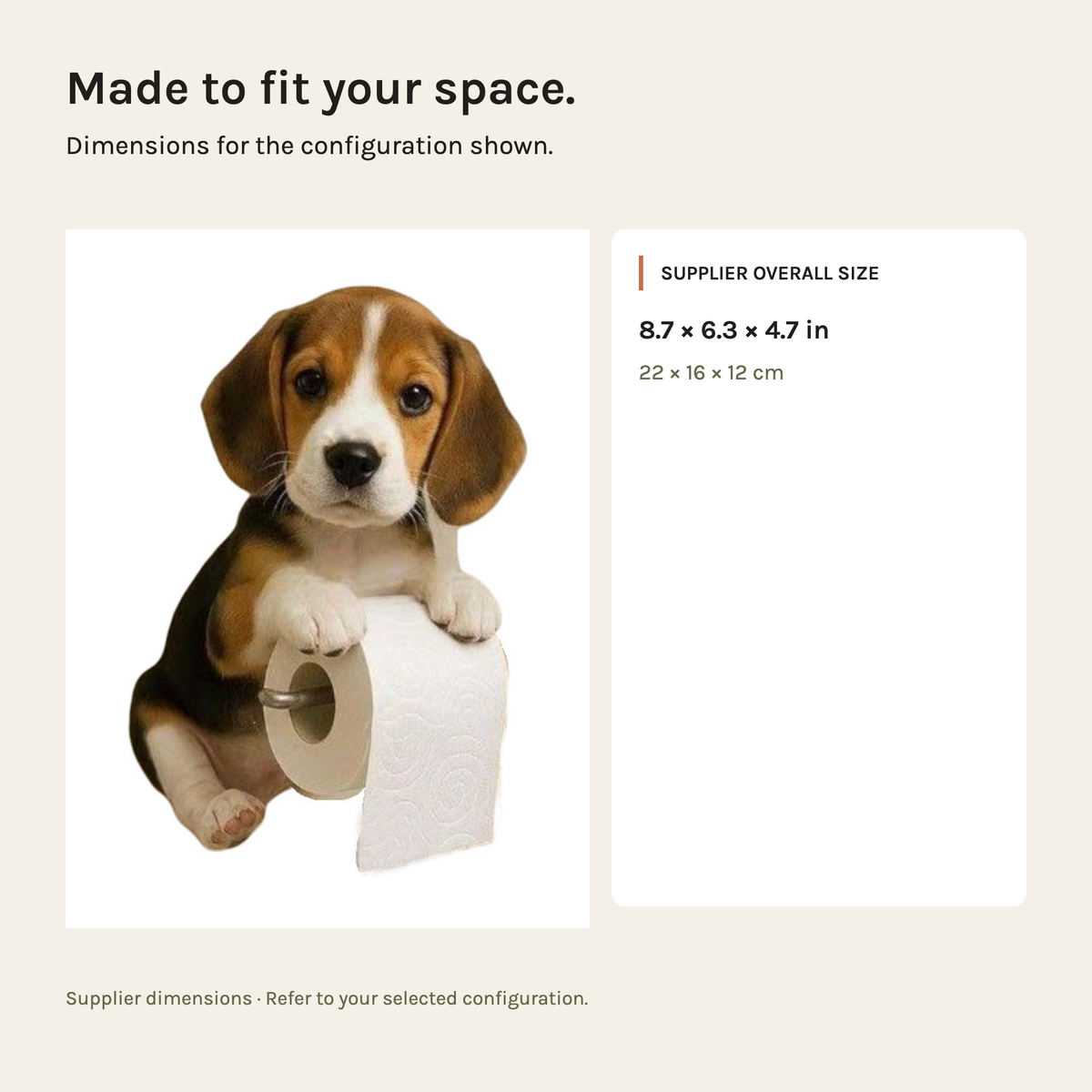 Paws & Roll Dog Toilet Paper Holder | Wall-Mounted Resin Bathroom Decor