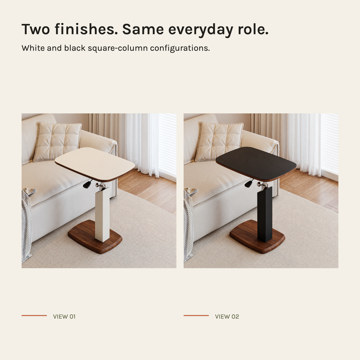 FlexLift Adjustable-Height Sofa Side Table & Laptop Desk