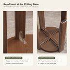 Space-Saving Nesting Stool Set with Rolling Side Table