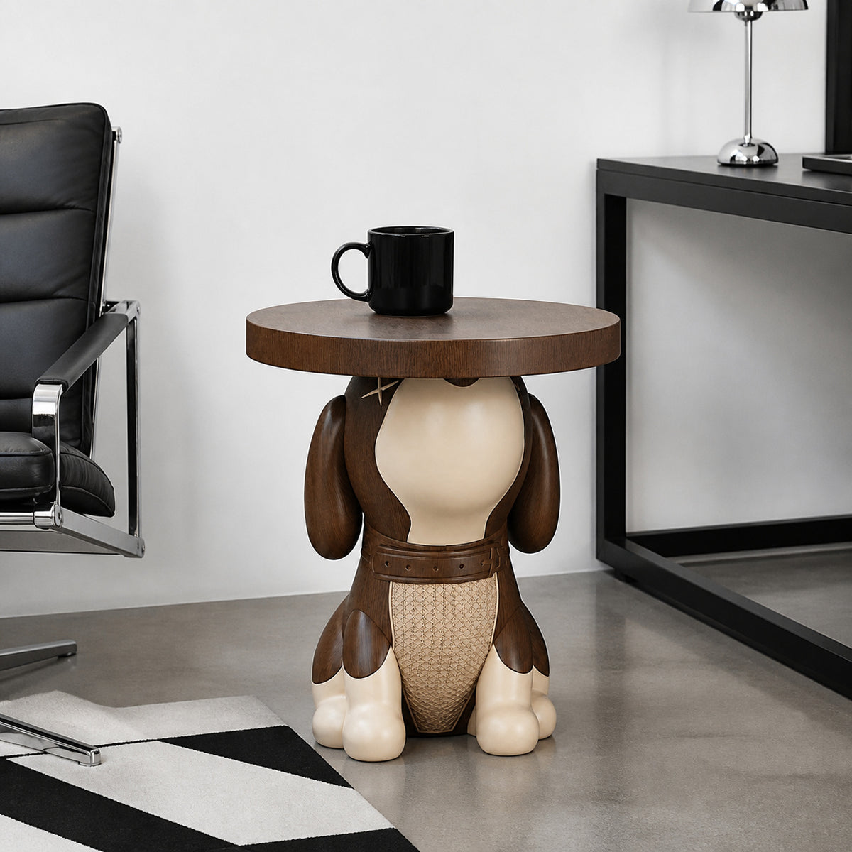 Dog-Shaped Side Table with Bluetooth Speaker & Coin Bank