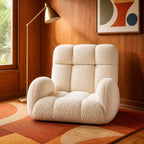Adjustable Sherpa Floor Lounge Chair with Headrest