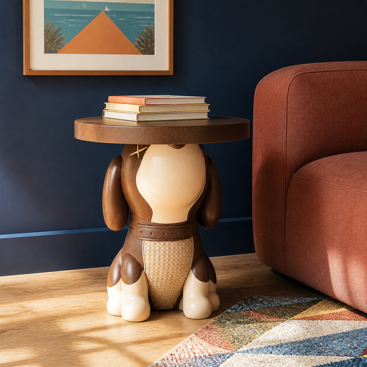 Dog-Shaped Side Table with Bluetooth Speaker & Coin Bank
