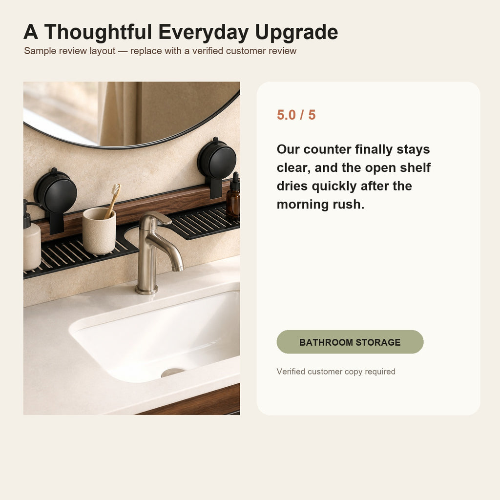 No-Drill Suction Bathroom Sink Shelf with Drainage