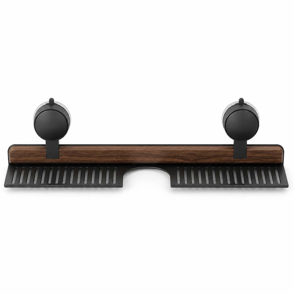 No-Drill Suction Bathroom Sink Shelf with Drainage