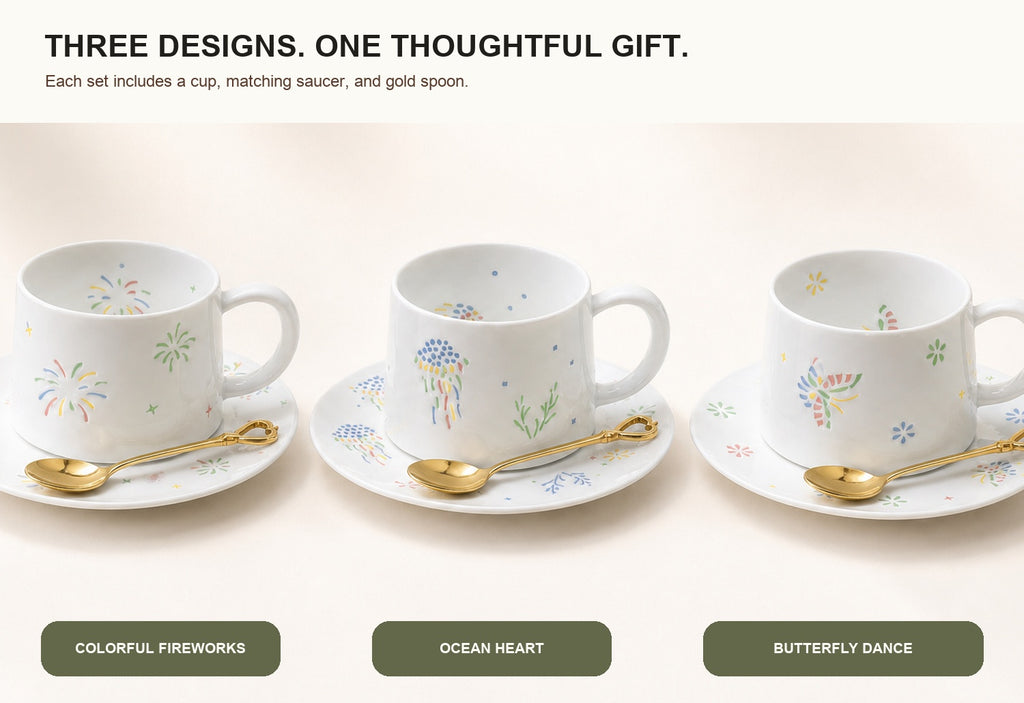 Starlight Jingdezhen Linglong Porcelain Cup Gift Set