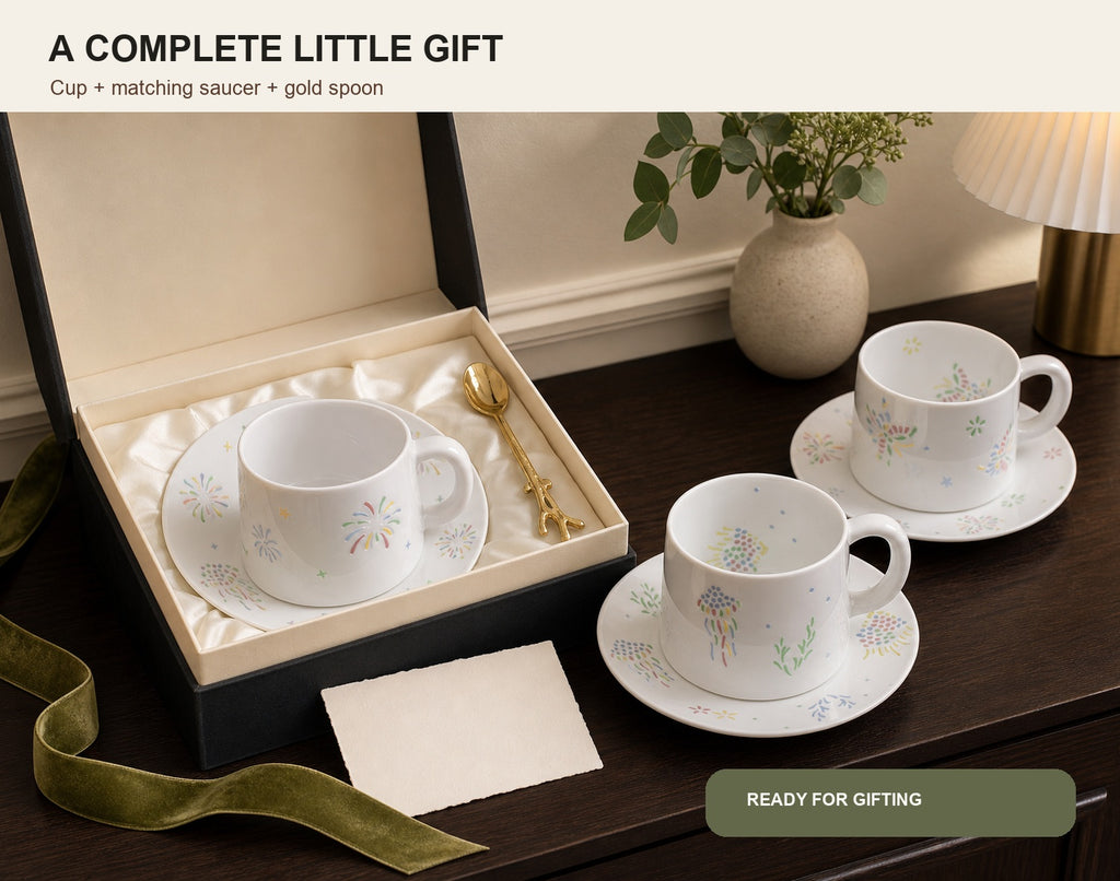 Starlight Jingdezhen Linglong Porcelain Cup Gift Set