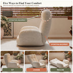 Adjustable Sherpa Floor Lounge Chair with Headrest