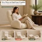 Adjustable Sherpa Floor Lounge Chair with Headrest