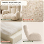 Adjustable Sherpa Floor Lounge Chair with Headrest