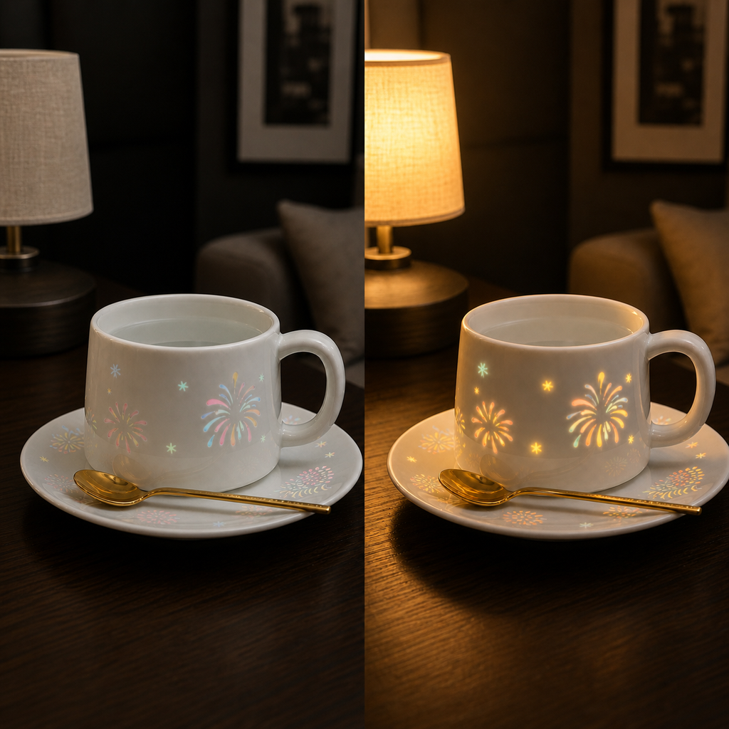 Starlight Jingdezhen Linglong Porcelain Cup Gift Set