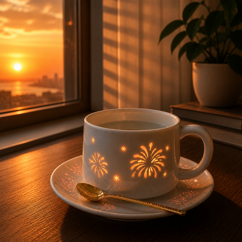 Starlight Jingdezhen Linglong Porcelain Cup Gift Set