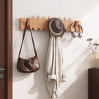 FoldArt Wooden Wall-Mounted Coat Rack with Folding Hooks
