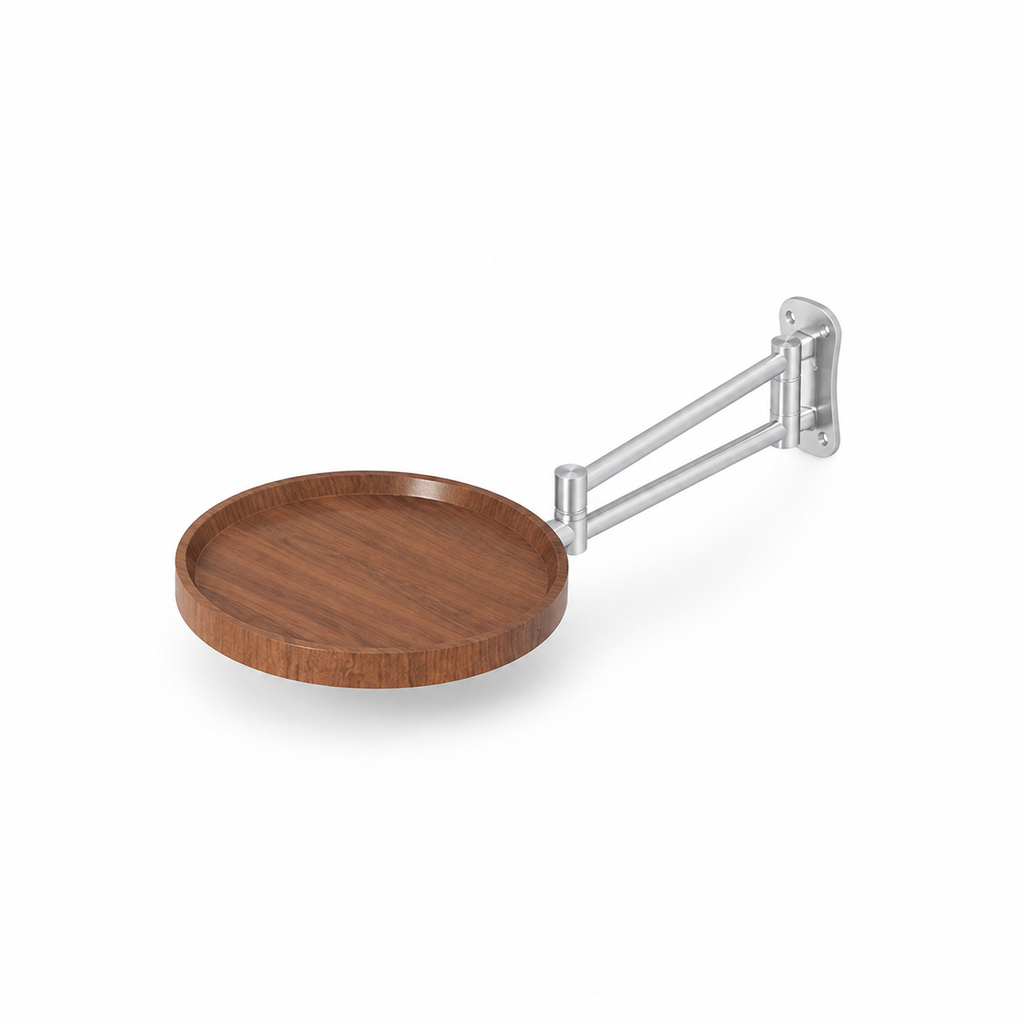 Foldable Wall-Mounted Bedside Tray with Swivel Arm