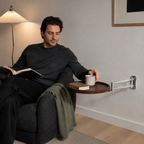 Foldable Wall-Mounted Bedside Tray with Swivel Arm