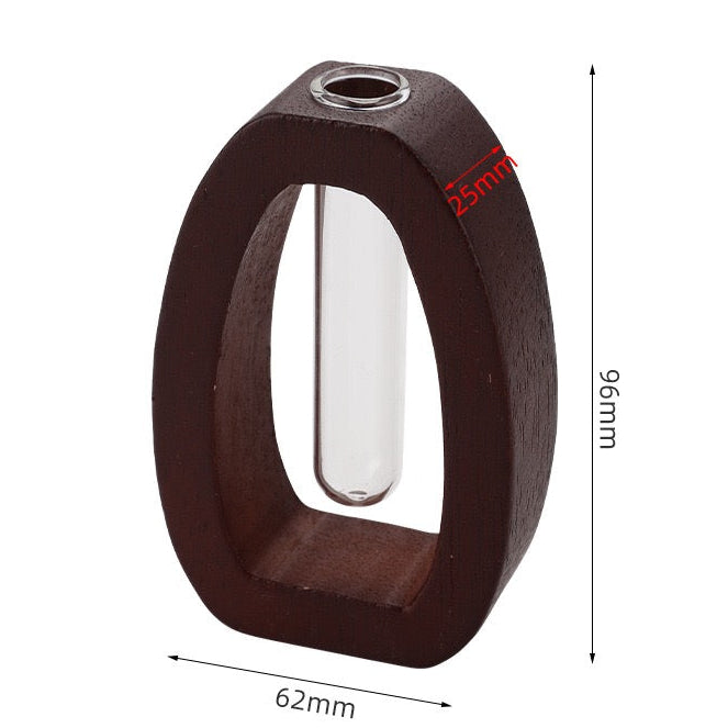 HaloBloom Walnut Propagation Vase | Modern Bud Vase