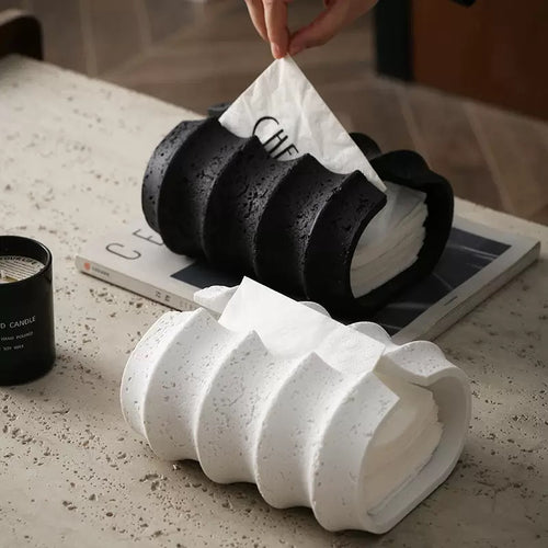 MuseForm Sculptural Resin Tissue Box Cover | Modern Décor