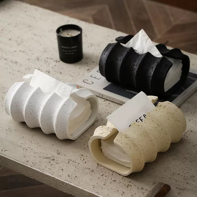 MuseForm Sculptural Resin Tissue Box Cover | Modern Décor