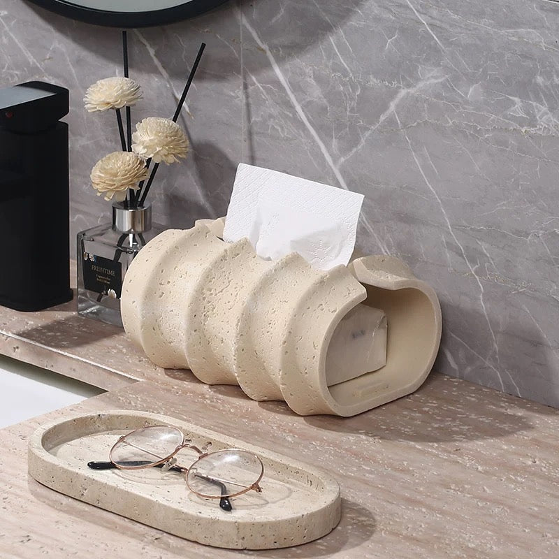 MuseForm Sculptural Resin Tissue Box Cover | Modern Décor