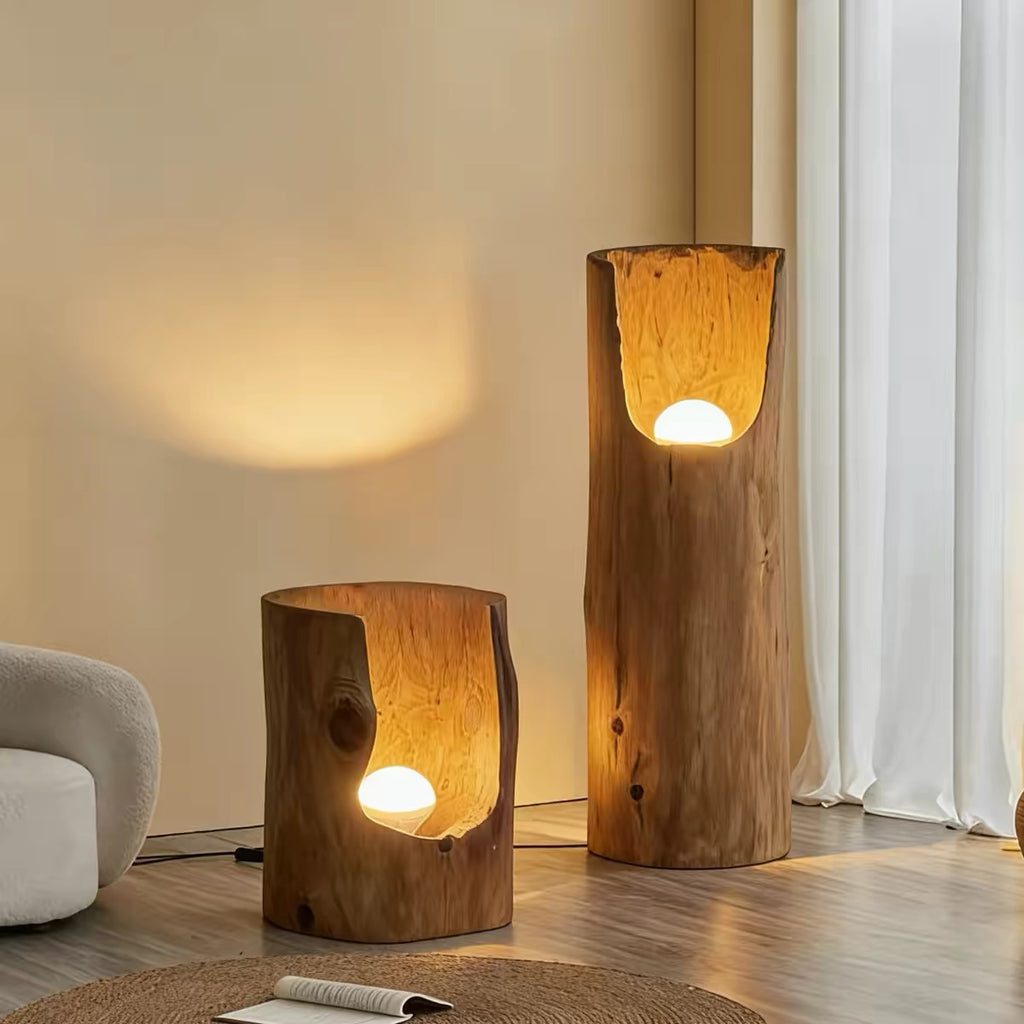 LumaWood Natural Solid Wood Accent Lamp | Sculptural Ambient Light