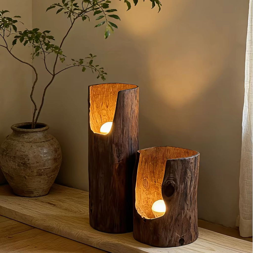 LumaWood Natural Solid Wood Accent Lamp | Sculptural Ambient Light