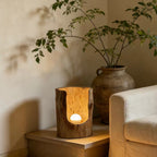 LumaWood Natural Solid Wood Accent Lamp | Sculptural Ambient Light