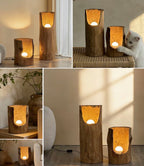 LumaWood Natural Solid Wood Accent Lamp | Sculptural Ambient Light