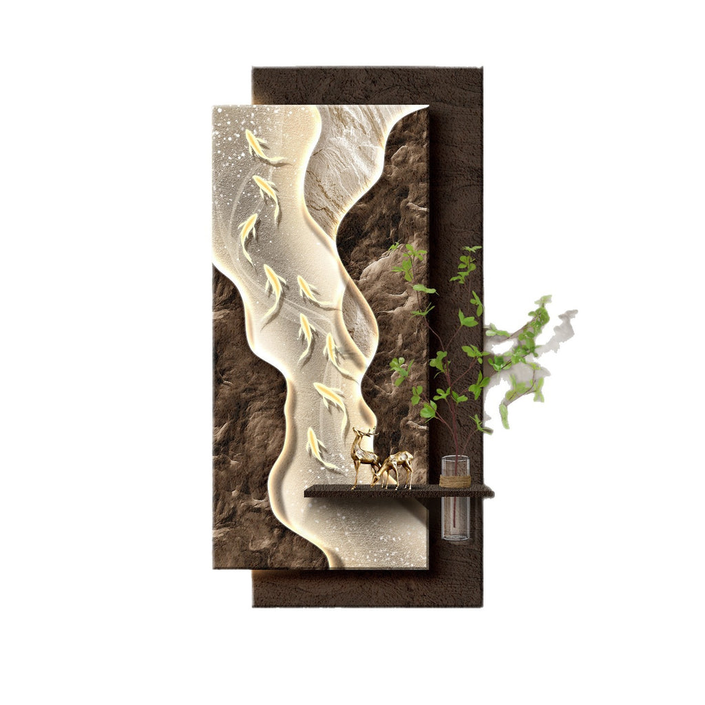 Koi Flow Illuminated Wall Art with Propagation Vase
